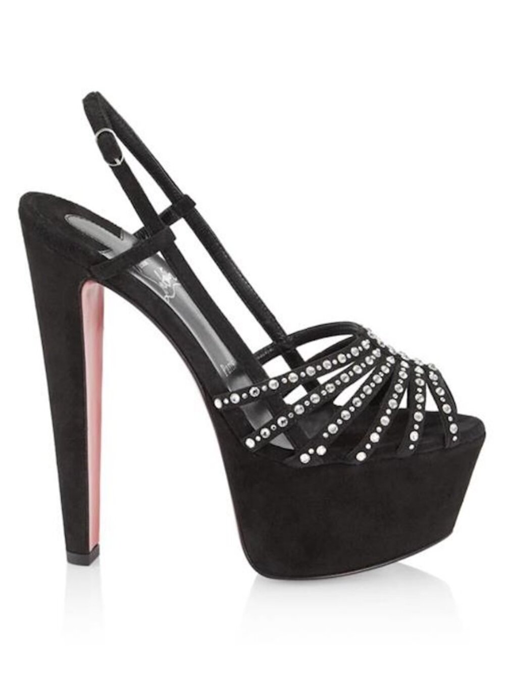 Christian Louboutin VEGASTRASSIMA ALTA Crystal Platform Heels Sandal Shoes